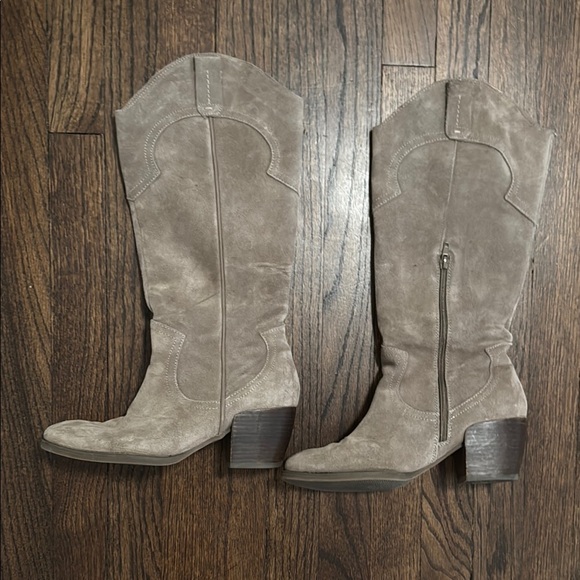 Crown Vintage Shoes - Crown Vintage Tan Suede Knee-High Boots 8